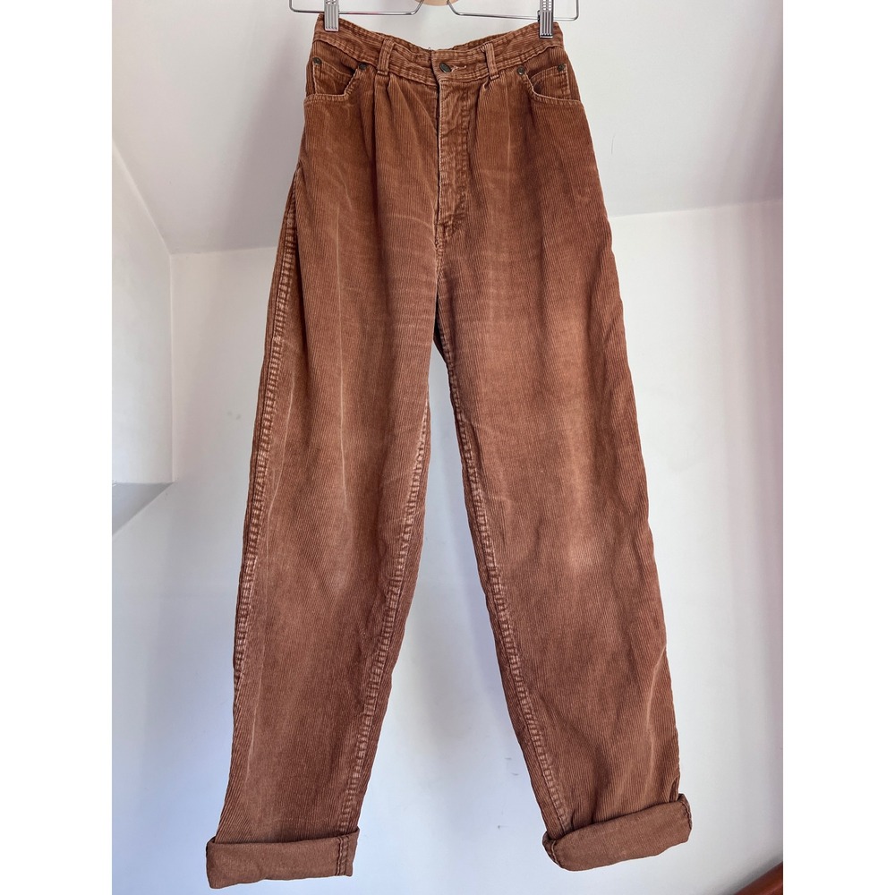 Vintage 80s Corduroy‎ High Waisted Western Jeans Tan Brown Boho Country Size 26